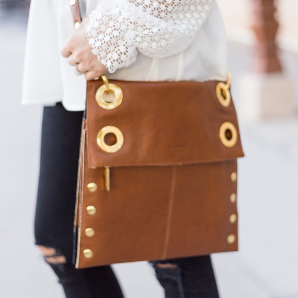 Brown Leather Shoulder Bag & crossbody